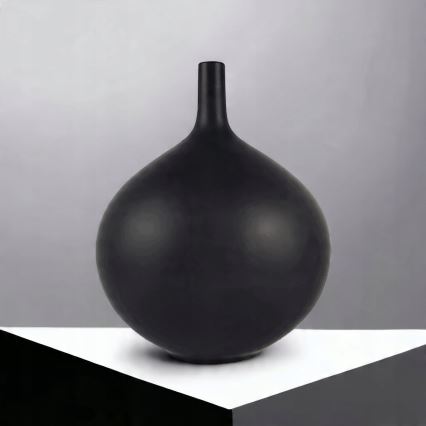 Keramische vaas 24 cm mat zwart