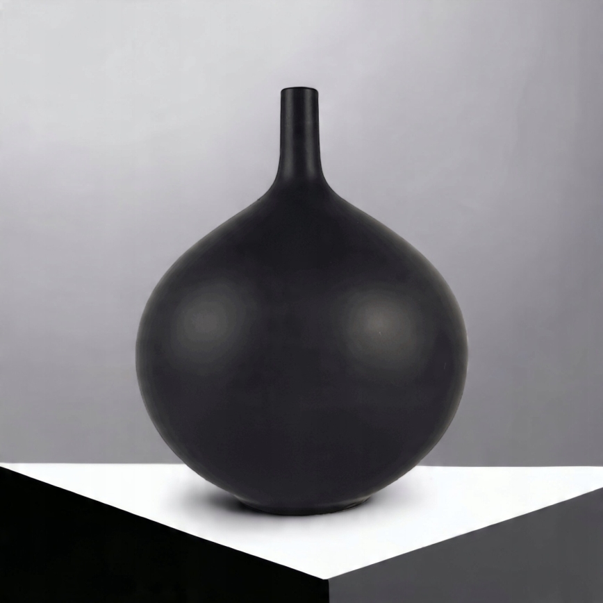 Keramische vaas 24 cm mat zwart