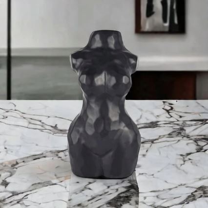 Keramische vaas 30 cm, zwart