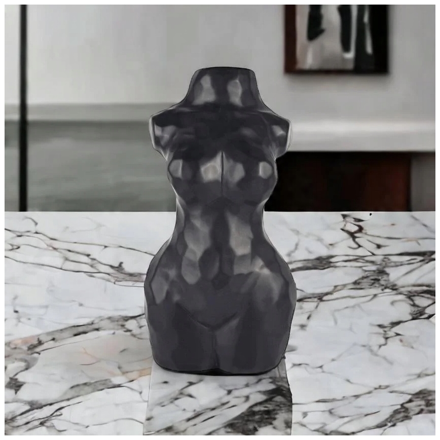 Keramische vaas 30 cm, zwart