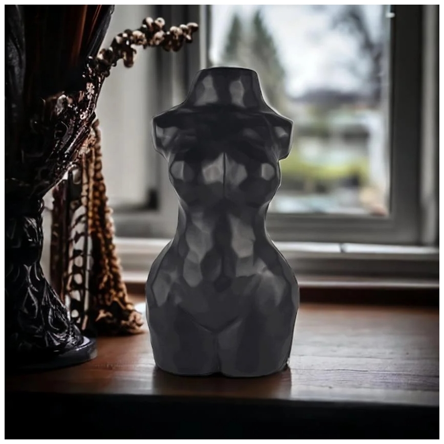 Keramische vaas 30 cm, zwart