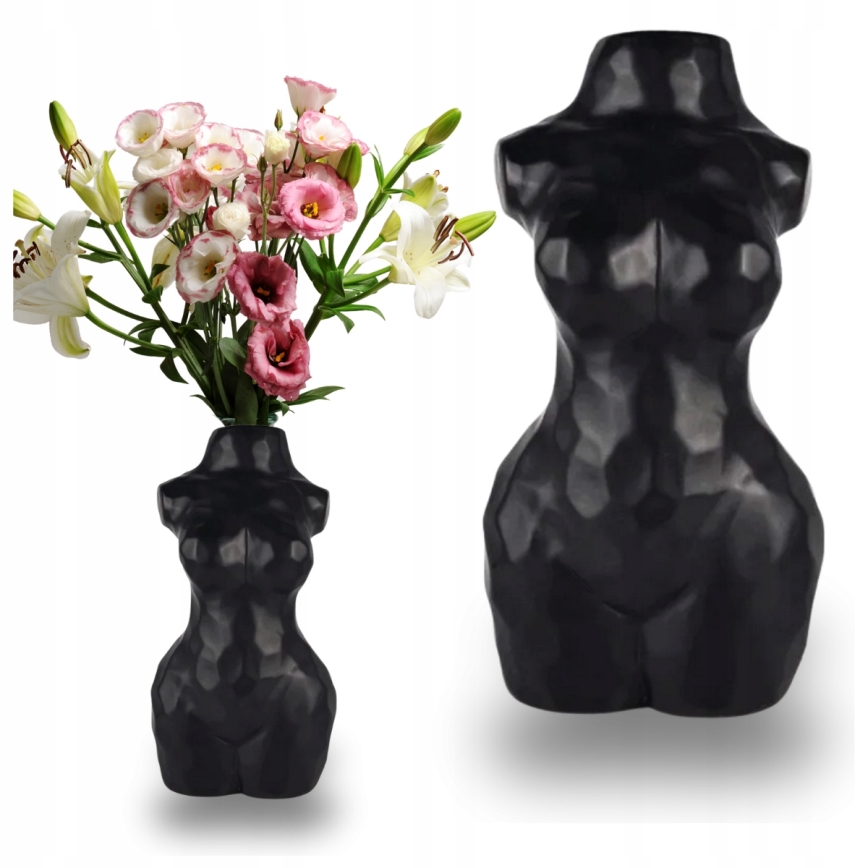 Keramische vaas 30 cm, zwart