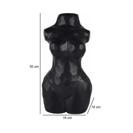Keramische vaas 30 cm, zwart