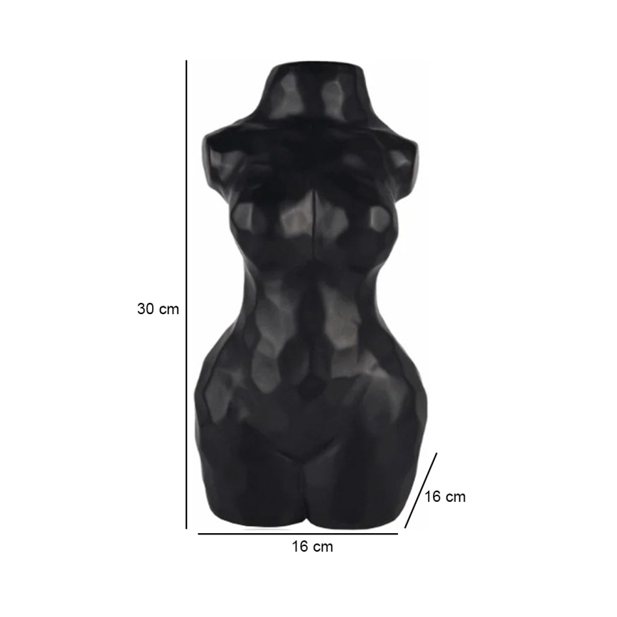 Keramische vaas 30 cm, zwart