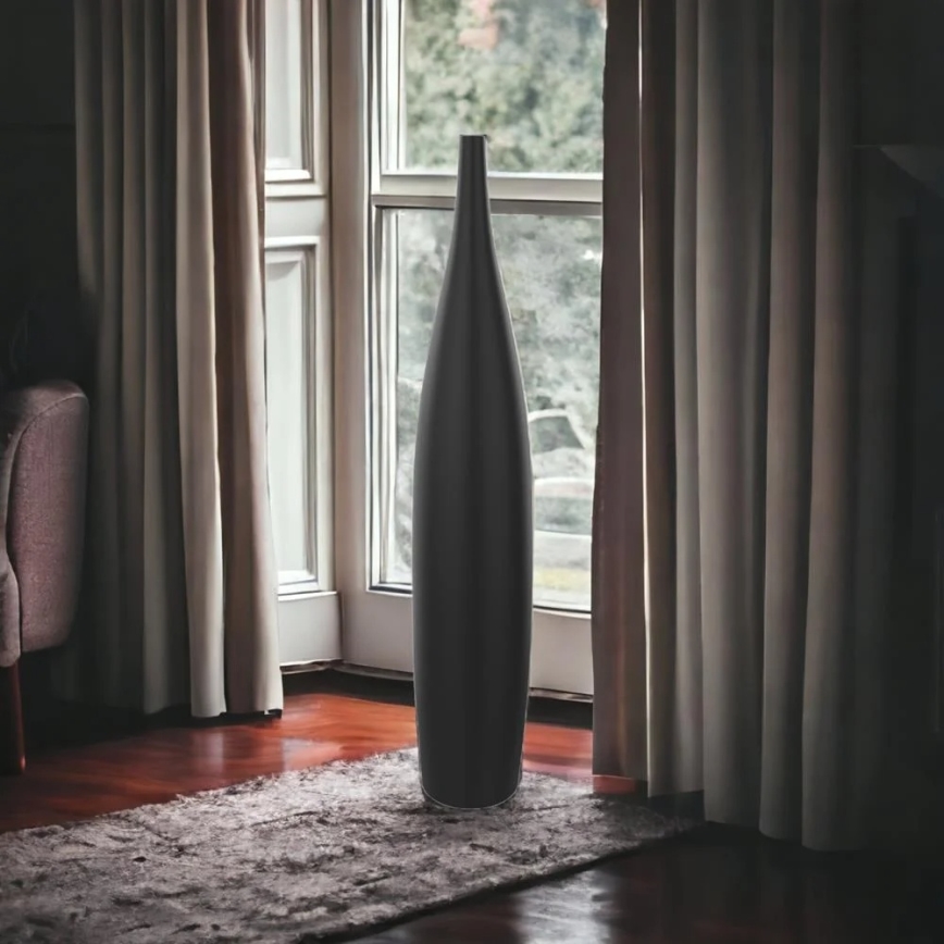 Keramische vaas 70 cm mat zwart