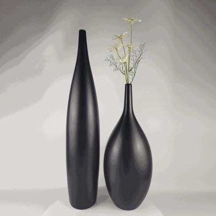 Keramische vaas 70 cm mat zwart