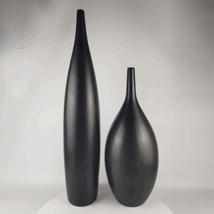 Keramische vaas 70 cm mat zwart