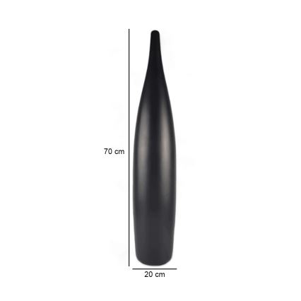 Keramische vaas 70 cm mat zwart