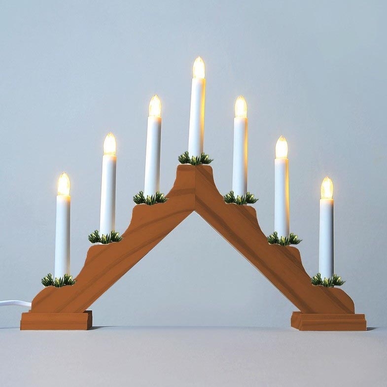 Kerst Kandelaar FILAMENT 7xE10/0,2W/230V hout