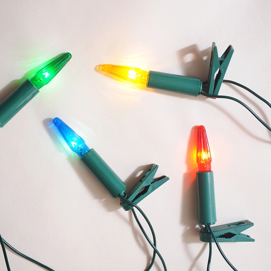 Kerst Lichtketting ASTERIA 16xE10 13,5m meerdere kleuren gemaakt in Europa