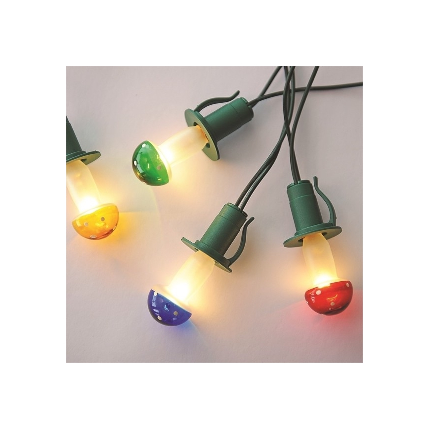Kerst Lichtketting TOADSTOOL 12xE10 10,7m warm wit gemaakt in Europa
