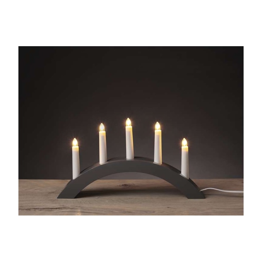 Kerstkandelaar 5xE10/15W/230V grijs