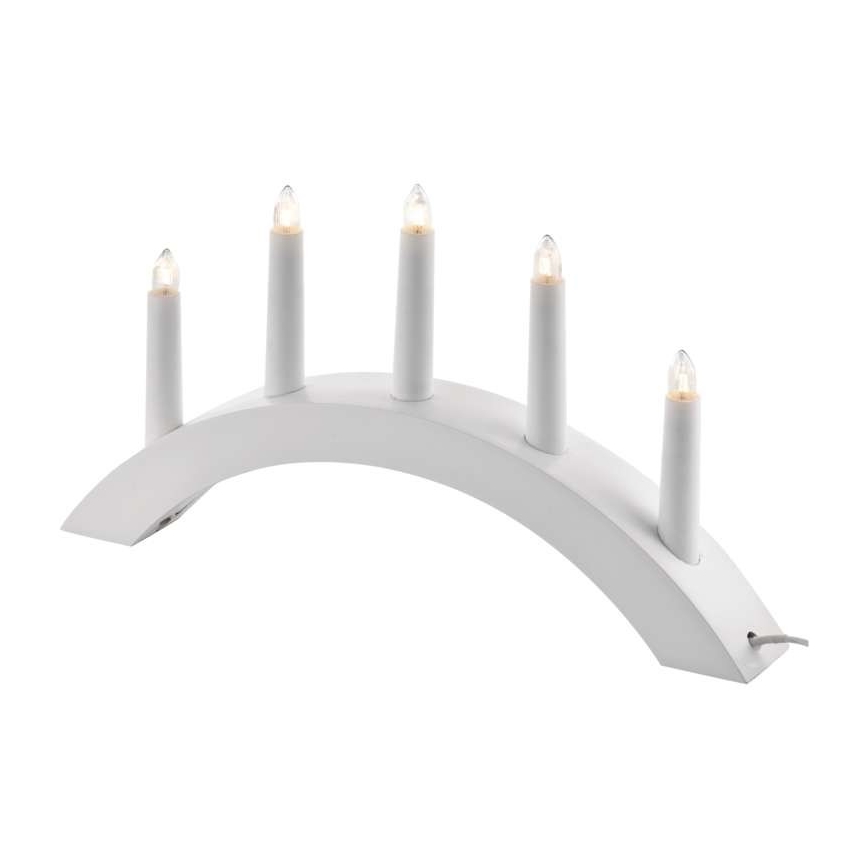 Kerstkandelaar 5xE10/15W/230V wit
