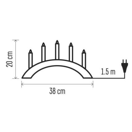 Kerstkandelaar 5xE10/15W/230V wit