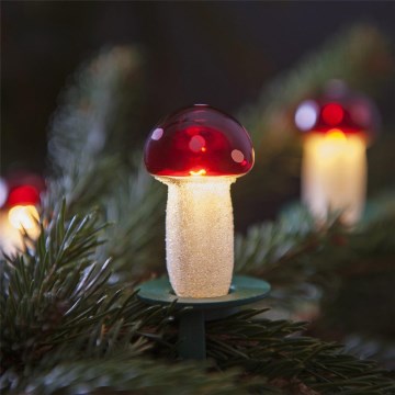 Kerstsnoer TOADSTOOL 12xE10/10,7m rood, Gemaakt in Tsjechië