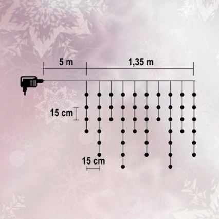 Kerstverlichting binnen lichtketting 1,35m 50xLED/230V