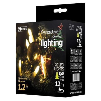 Kerstverlichting buiten XMAS 7m 20xLED IP44