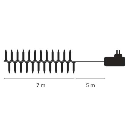 Kerstverlichting buiten XMAS 7m 20xLED IP44