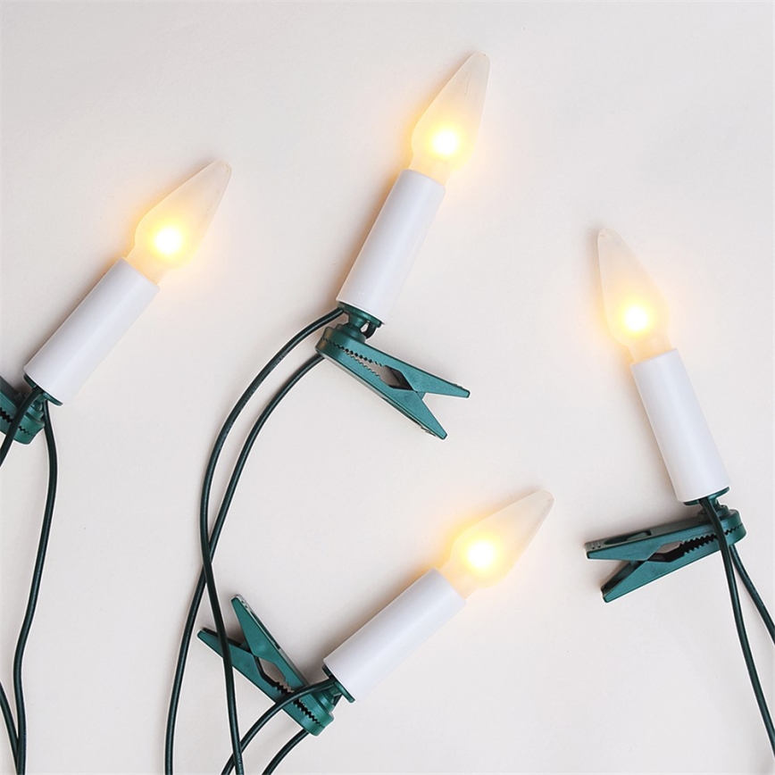 Kerstverlichting lichtketting 10,5 m FELICIA 16xE10/14V/230V wit gemaakt in Europa