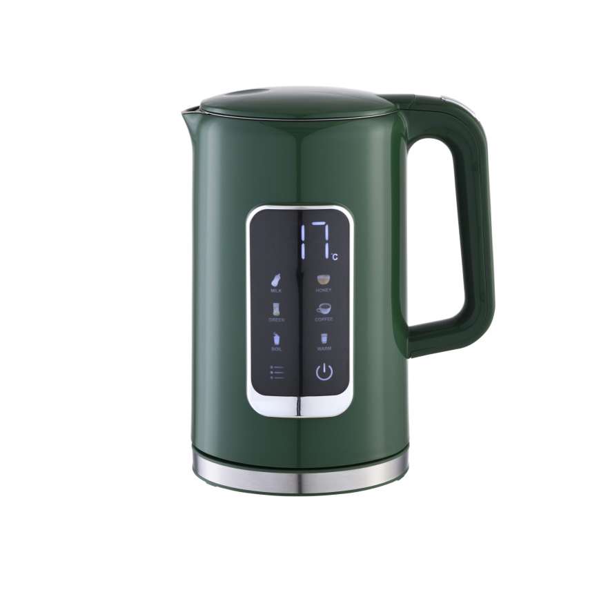 Ketel met LCD scherm 1,7 l 2200W/230V groen + reisbeker 450 ml