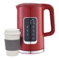 Ketel met LCD scherm 1,7 l 2200W/230V rood + reisbeker 450 ml