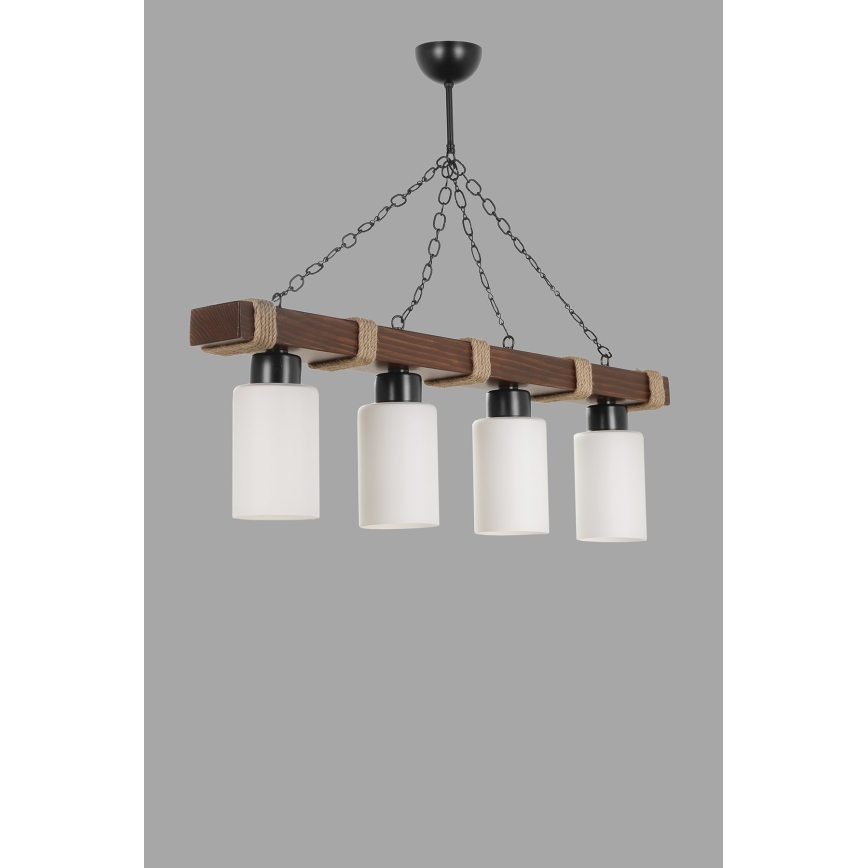 Kettinglamp JASMIN 4xE27/40W/230V bruin/wit
