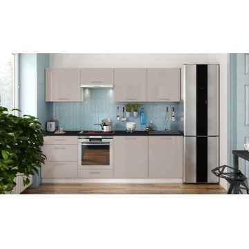 Keukenblok CELESTE 240 cm glanzend taupe