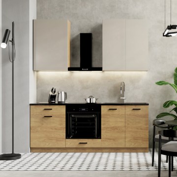 Keukenblok JOY 200 cm, notenkleur