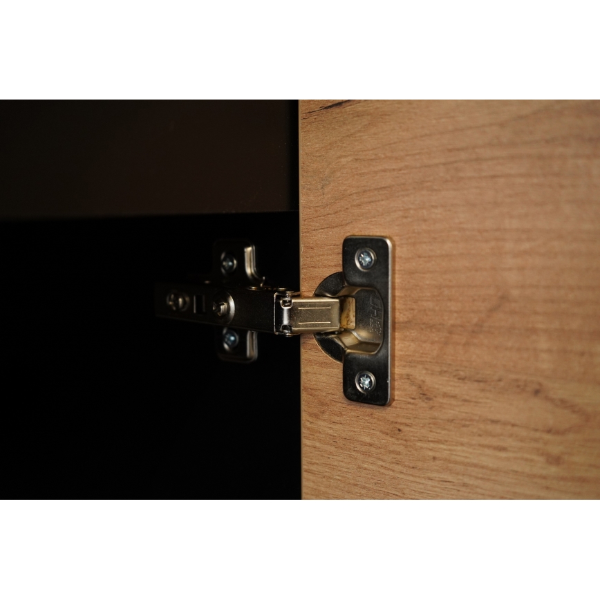 Keukenblok MARINA 180 cm craft eiken/glanzend zwart