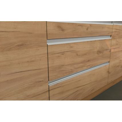 Keukenblok MARINA 240 cm craft eiken/hoogglans wit