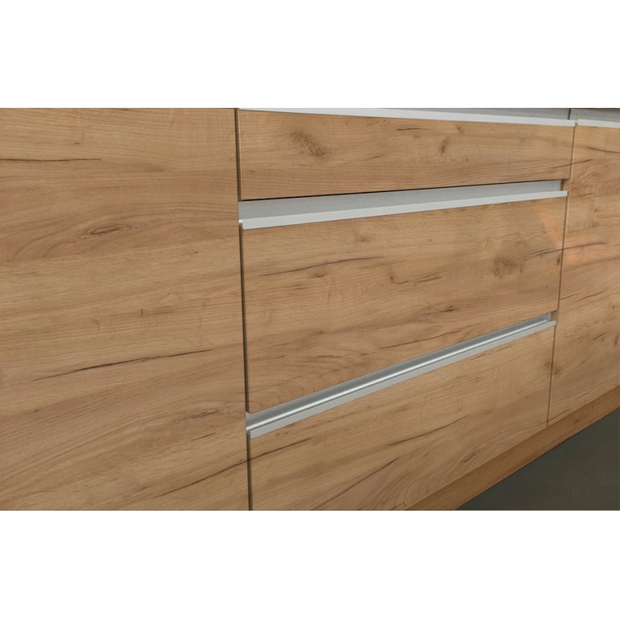 Keukenblok MARINA 240 cm craft eiken/hoogglans wit