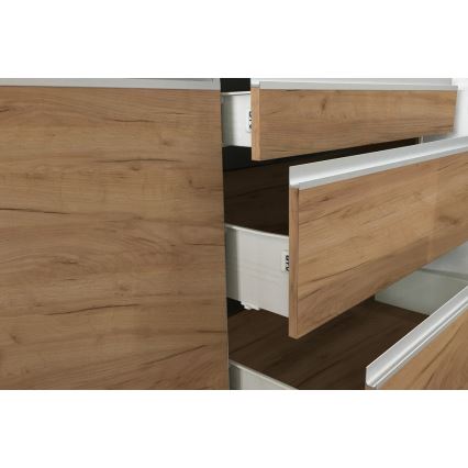 Keukenblok MARINA 240 cm craft eiken/hoogglans wit