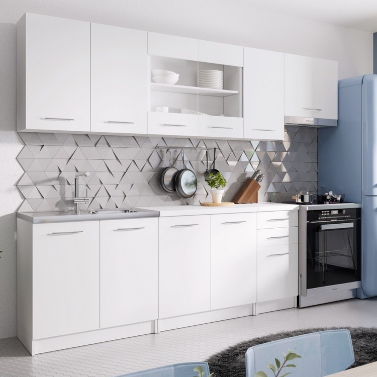 Keukenblok MARISA 260 cm wit