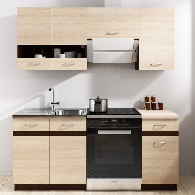 Keukenblok VALERIA 180 cm bruin/sonoma eik