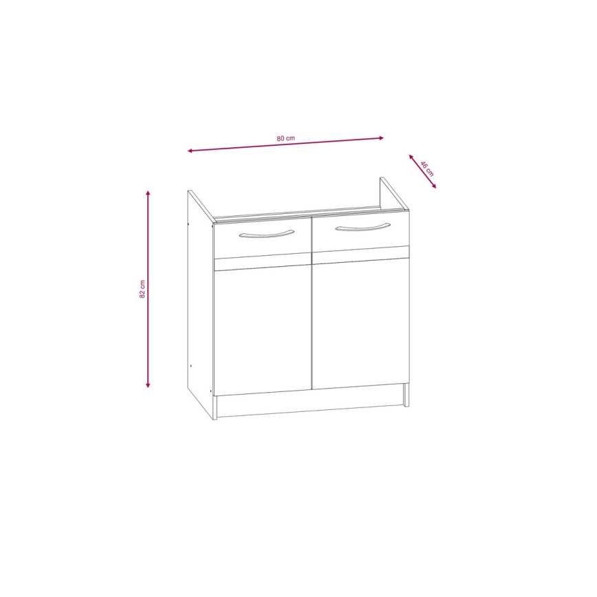 Keukenblok VALERIA 180 cm bruin/sonoma eik