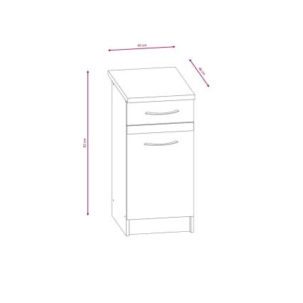 Keukenblok VALERIA 180 cm, Sonoma eik/bruin