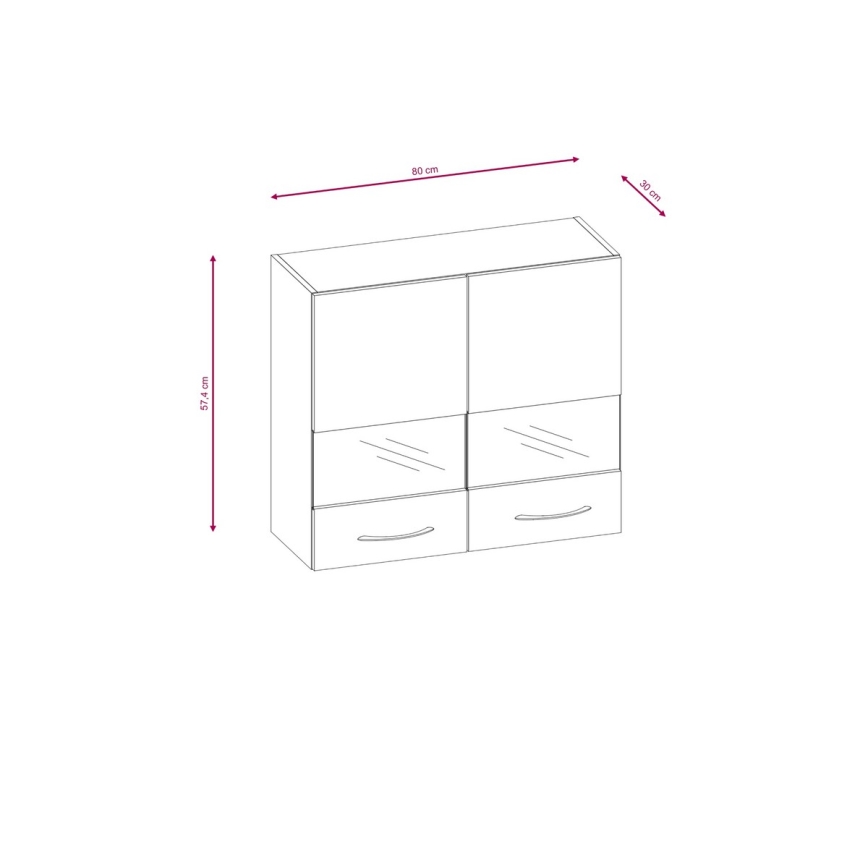 Keukenblok VALERIA 240 cm bruin/sonoma eik