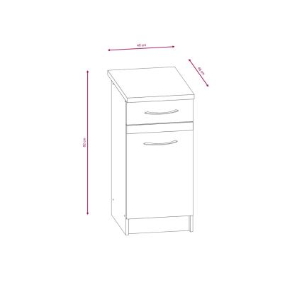 Keukenblok VALERIA 240 cm bruin/sonoma eik