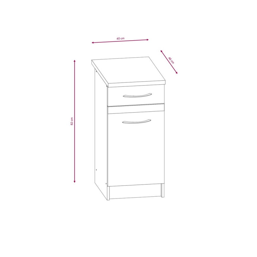Keukenblok VALERIA 240 cm bruin/sonoma eik