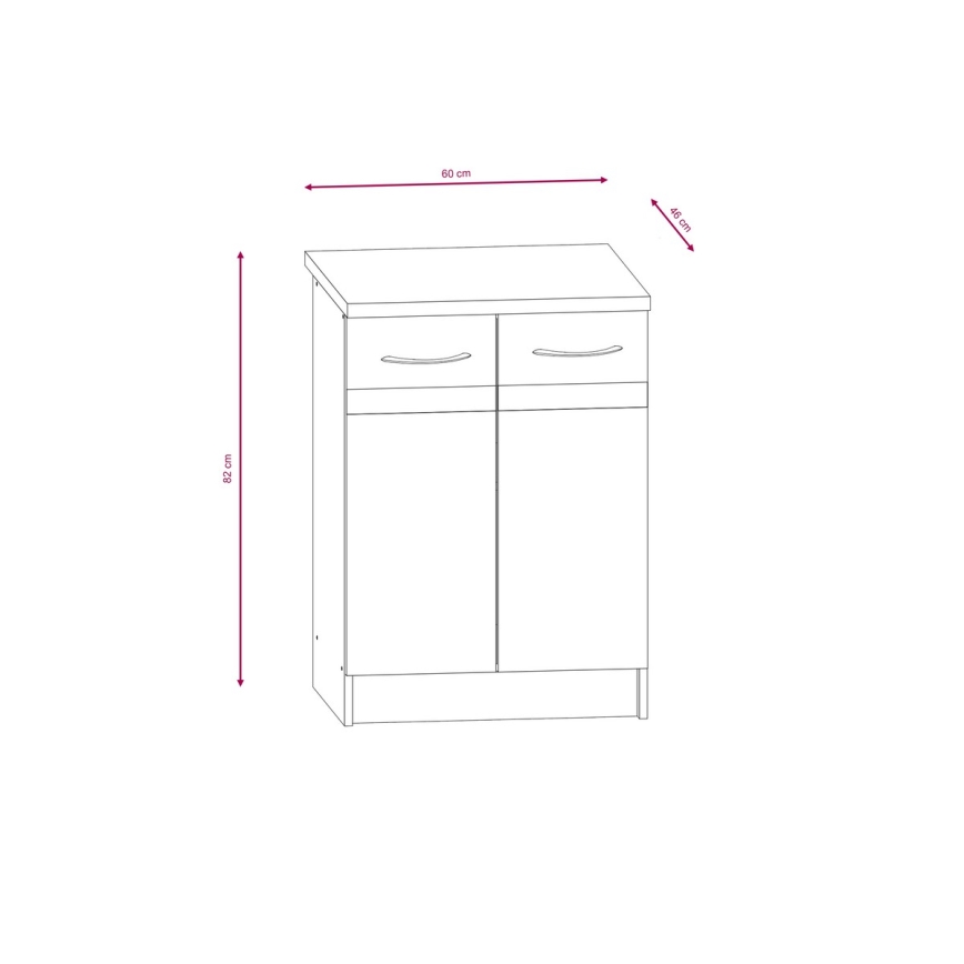 Keukenblok VALERIA 240 cm bruin/sonoma eik
