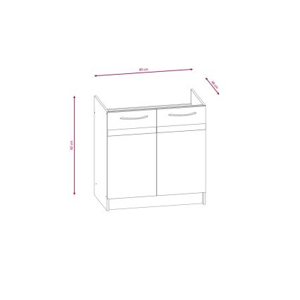 Keukenblok VALERIA 240 cm sonoma eik/bruin