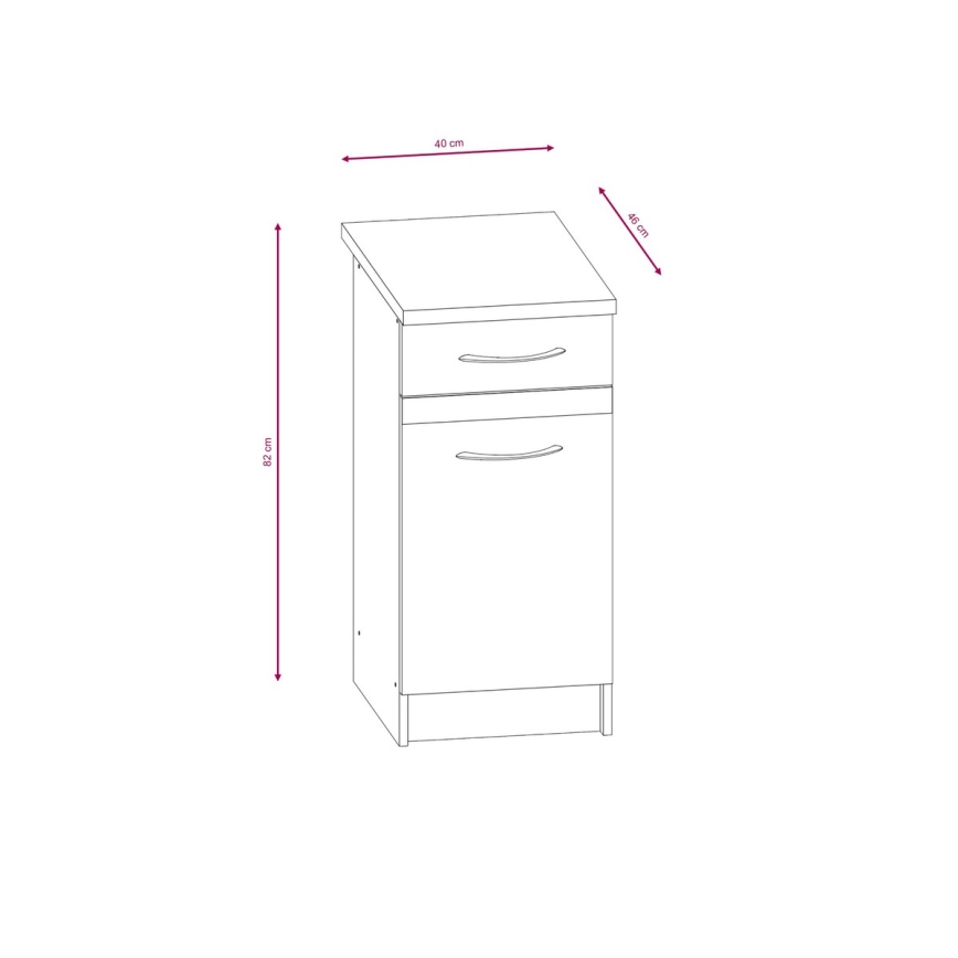 Keukenblok VALERIA 240 cm sonoma eik/bruin