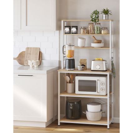 Keukenkast met planken MARGE, bruin/wit
