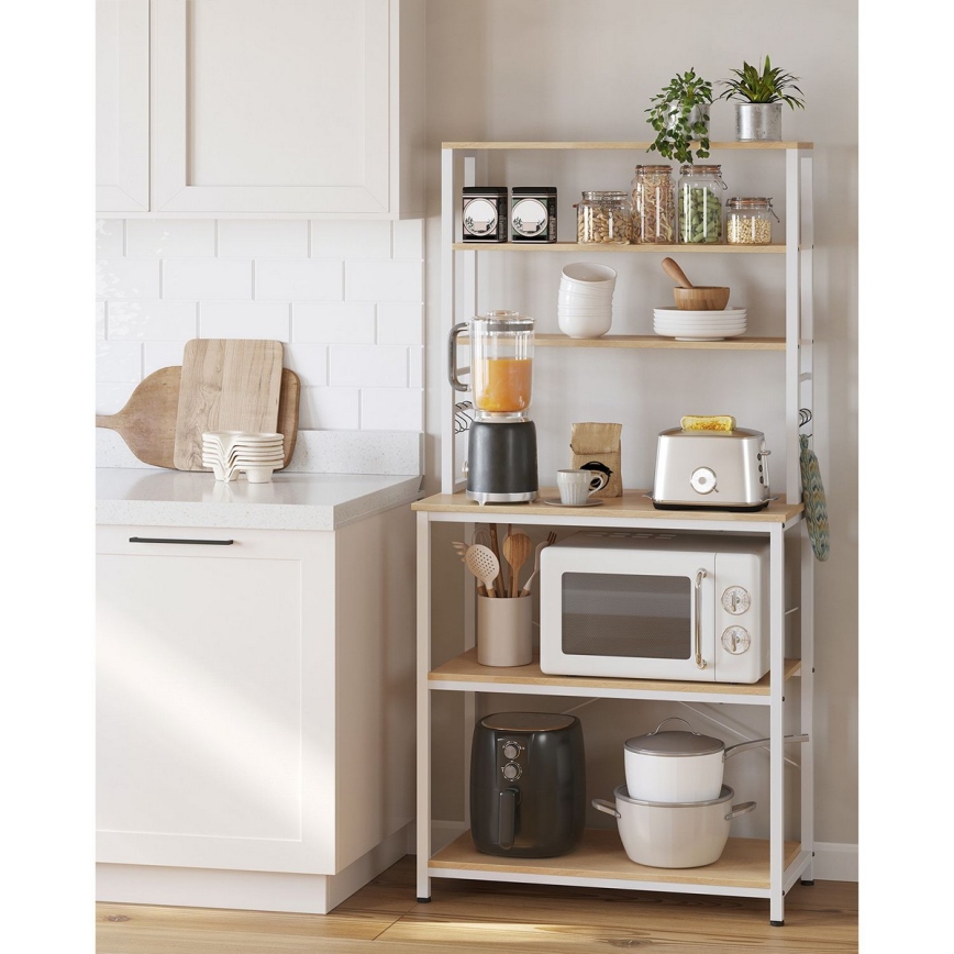 Keukenkast met planken MARGE, bruin/wit