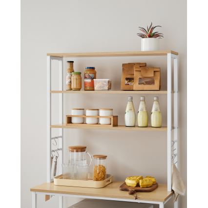 Keukenkast met planken MARGE, bruin/wit