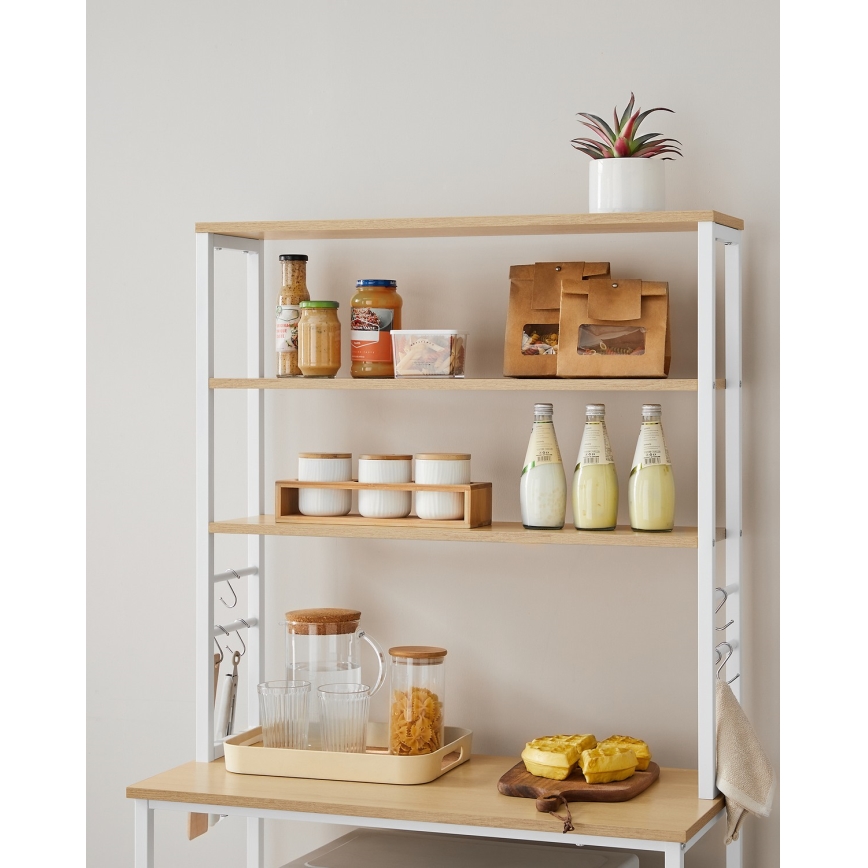 Keukenkast met planken MARGE, bruin/wit