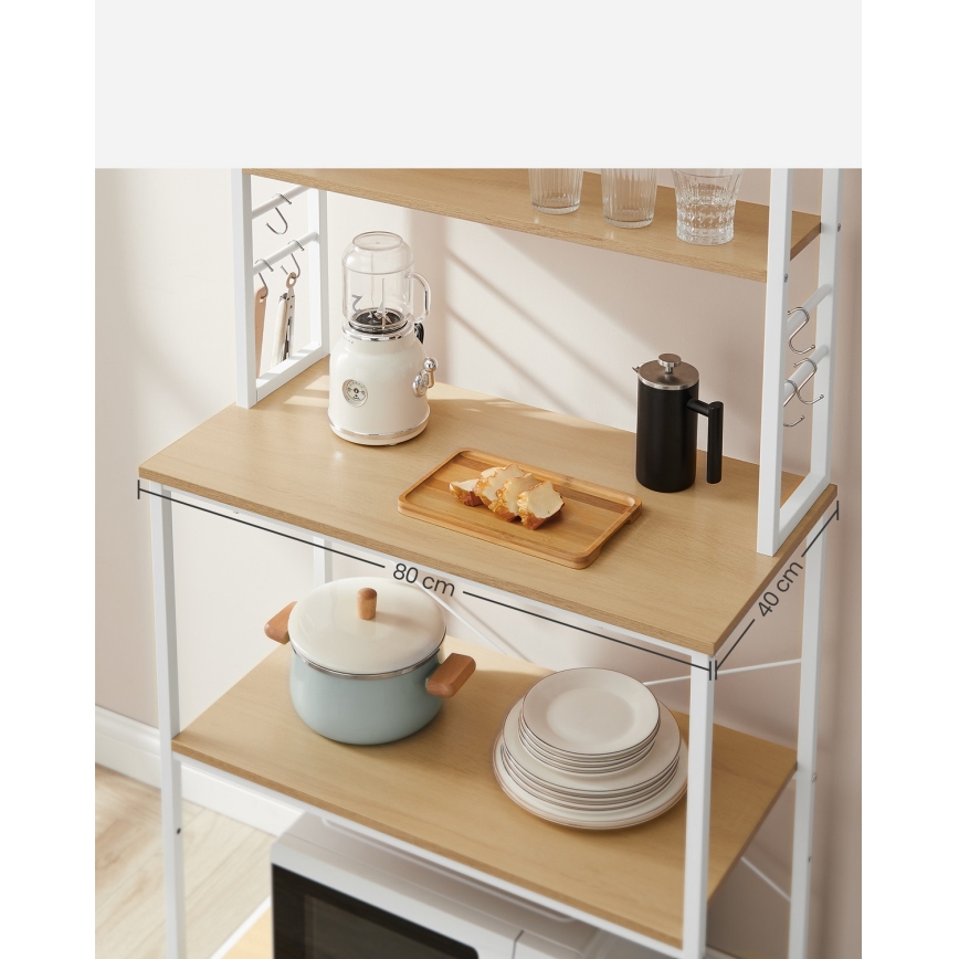 Keukenkast met planken MARGE, bruin/wit