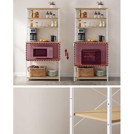 Keukenkast met planken MARGE, bruin/wit