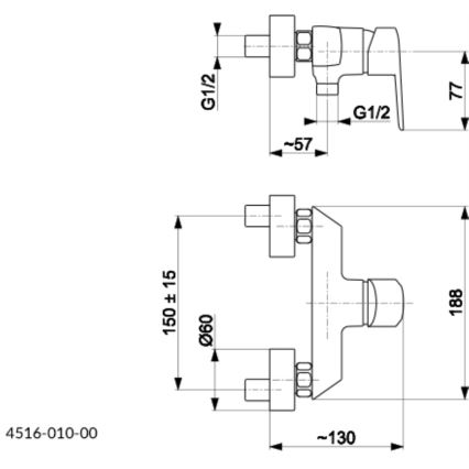 KFA Armatura 4516-010-00 - Douchekraan GERMAN glanzend chroom