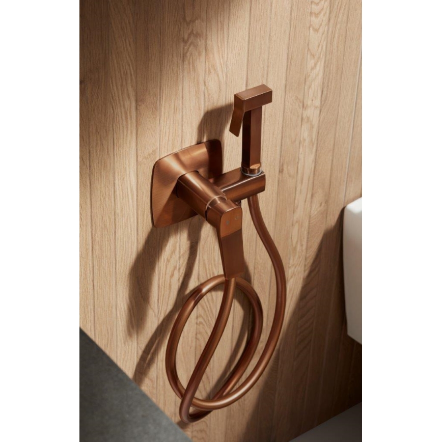 KFA Armatura 4529-512-34 - Bidetkraan met handdouche voor inbouwmontage MALAGA roségoud